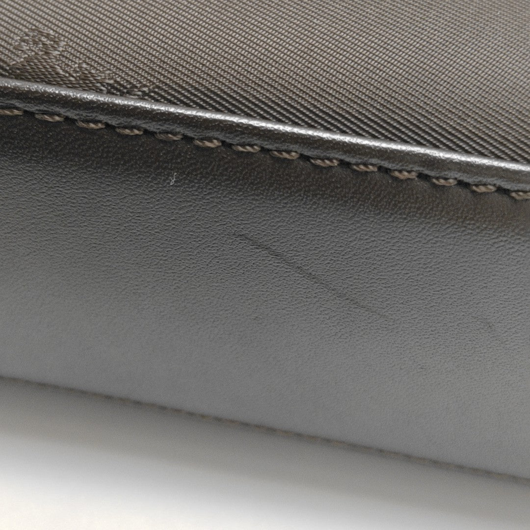 Fabric Top Handle Bag Brown