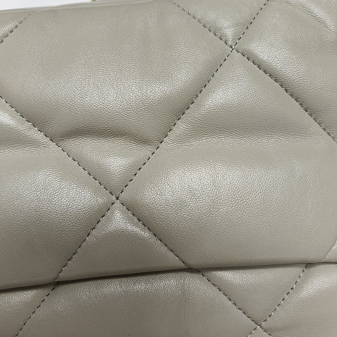CHANEL 19 Small Quilted Lambskin Gray