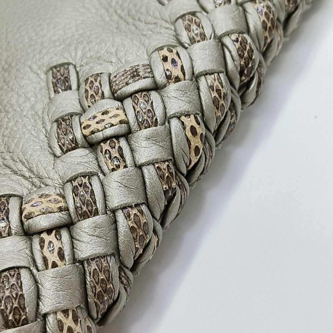 Calfskin Clutch Silver