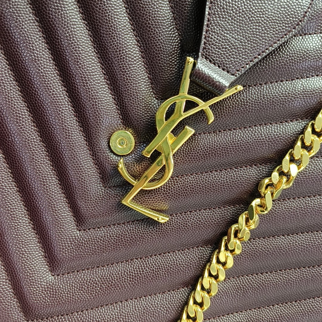 MONOGRAM Chevron Calfskin Red