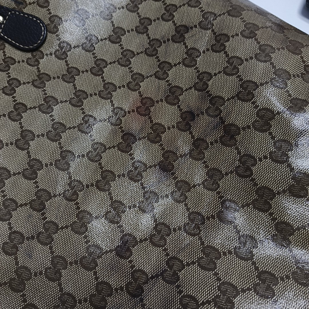 Monogram Coated Canvas Tote Bag Brown