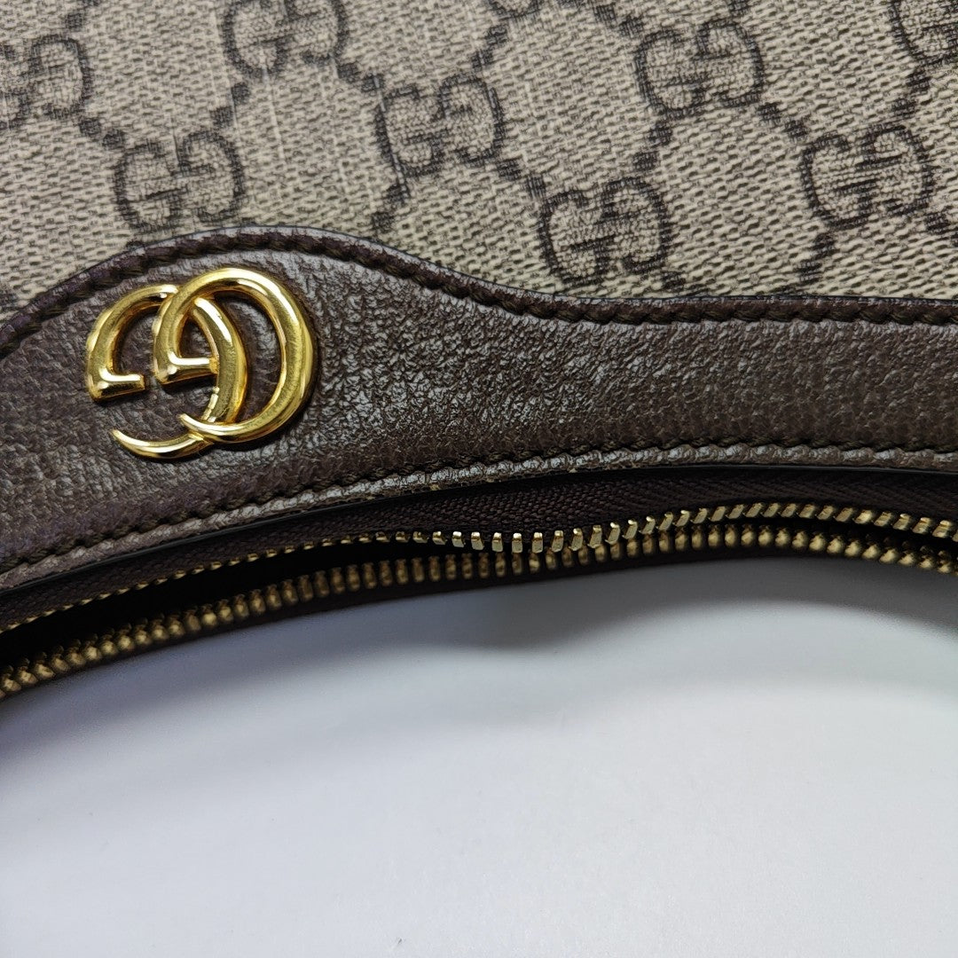 Ophidia Small Monogram Coated Canvas Brown