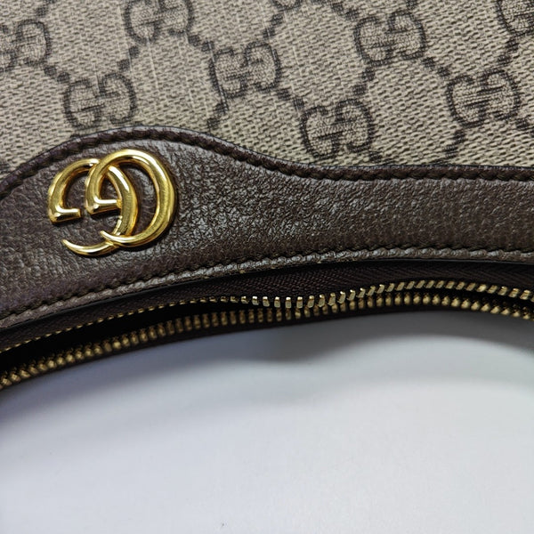 Ophidia Small Monogram Coated Canvas Brown
