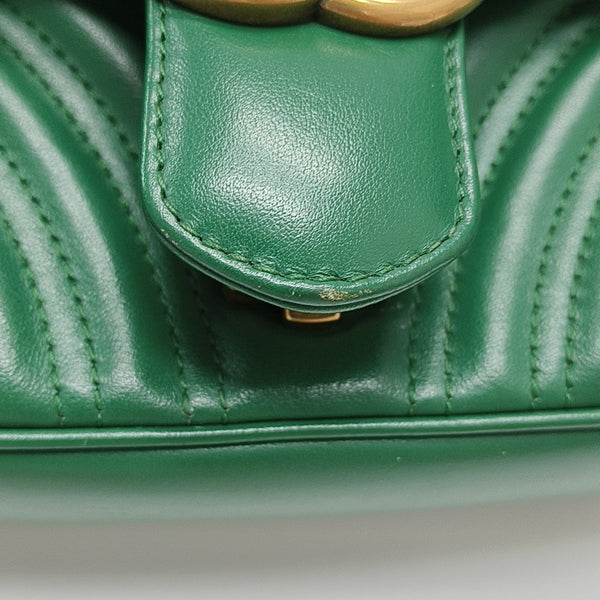 GG Marmont Small Quilted Calfskin Green