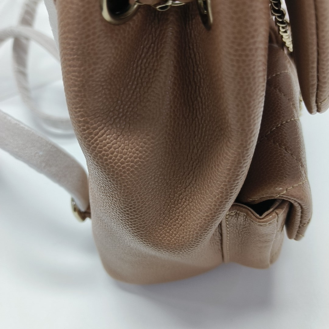 DUMA Small Quilted Grained Calfskin Brown