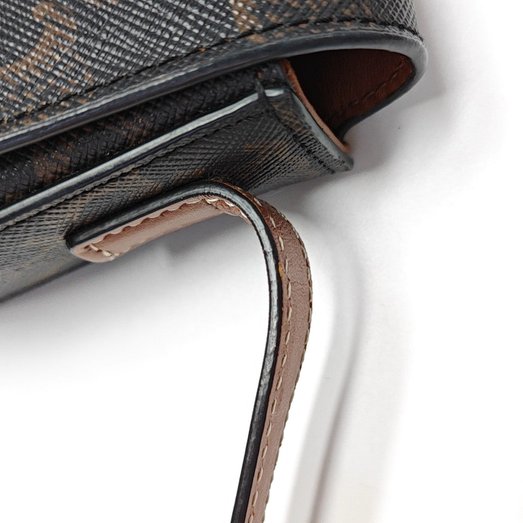 TRIOMPHE Small Coated Canvas Brown