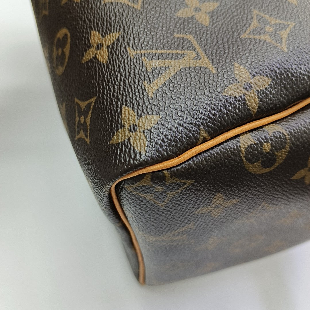 SPEEDY 30 Monogram Coated Canvas Brown