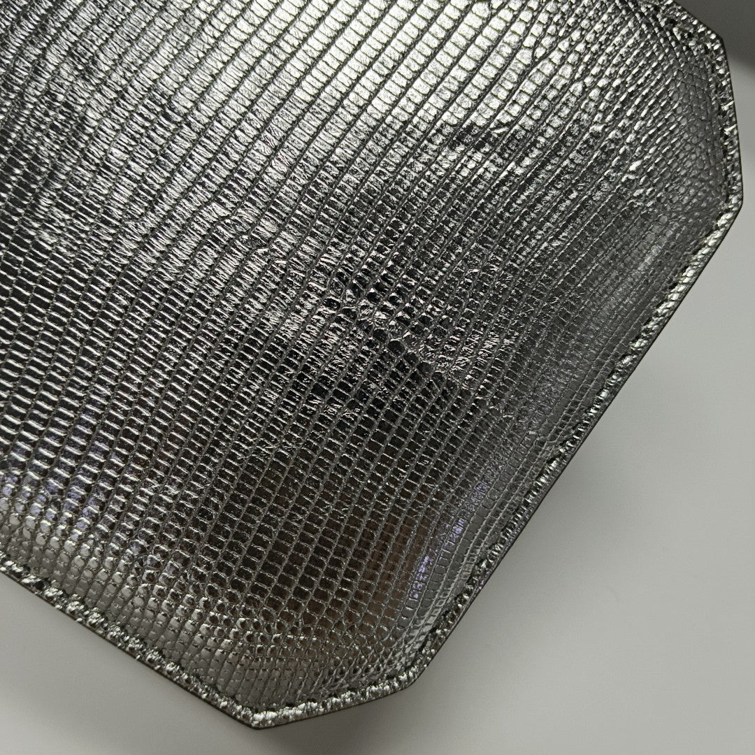 Lizard Tote Bag Silver