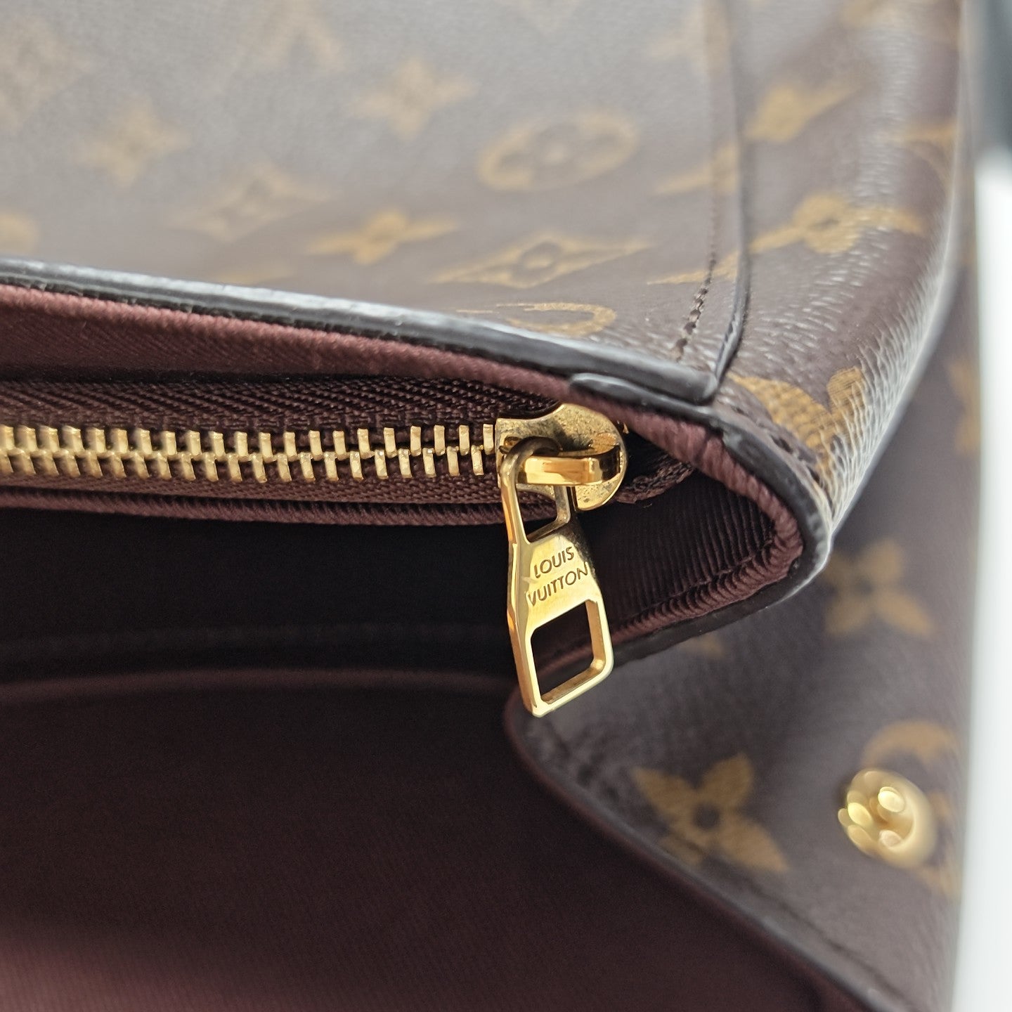 CLUNY MM Monogram Coated Canvas Brown