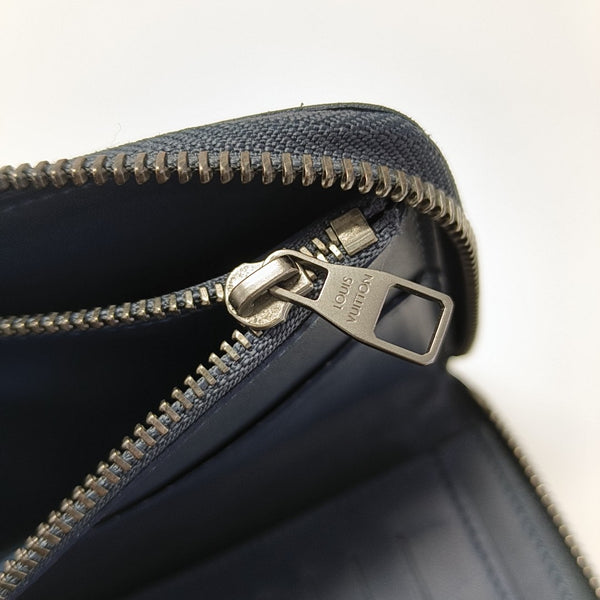 ZIPPY Damier Calfskin Blue Wallet