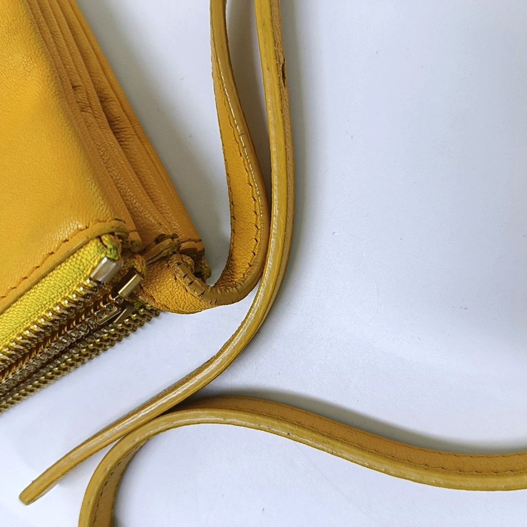 Authenticated pre-owned  TRIO Small Calfskin Yellow - Crossbody Bag at Looply