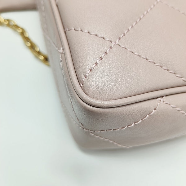 Quilted Calfskin Crossbody Bag Pink