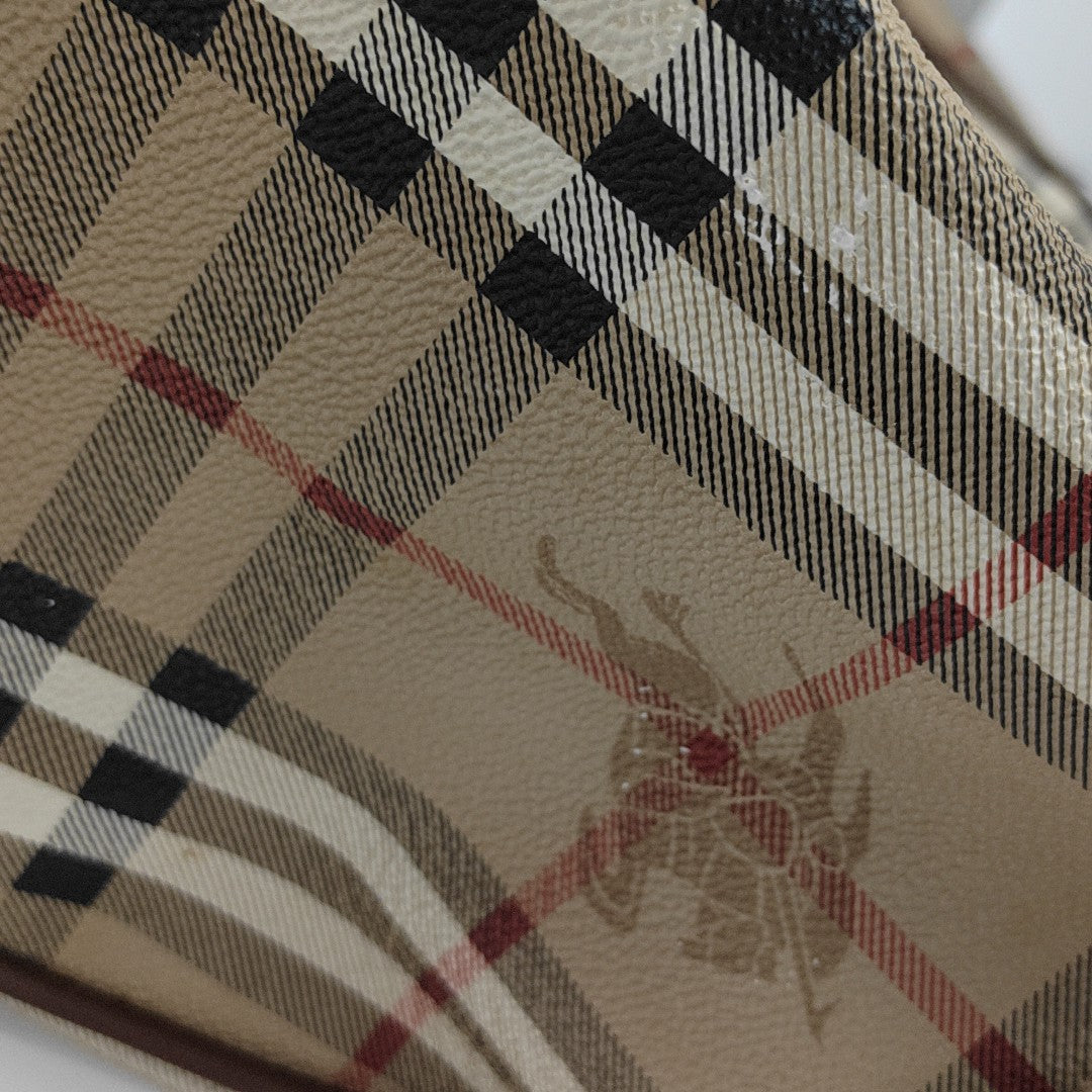Coated Canvas Top Handle Bag Brown