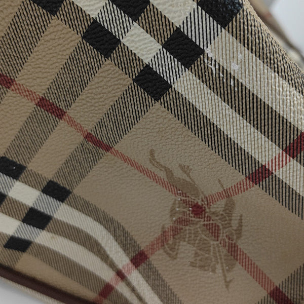 Coated Canvas Top Handle Bag Brown