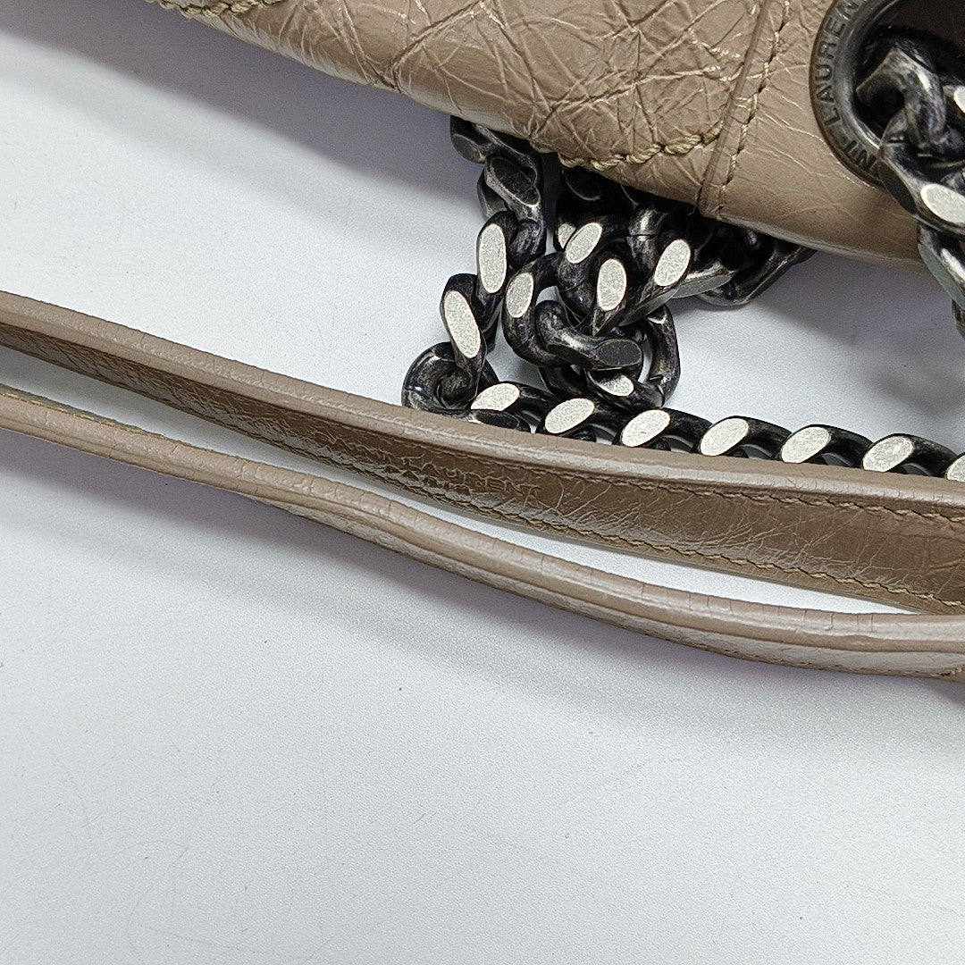 NIKI Medium Chevron Calfskin Beige