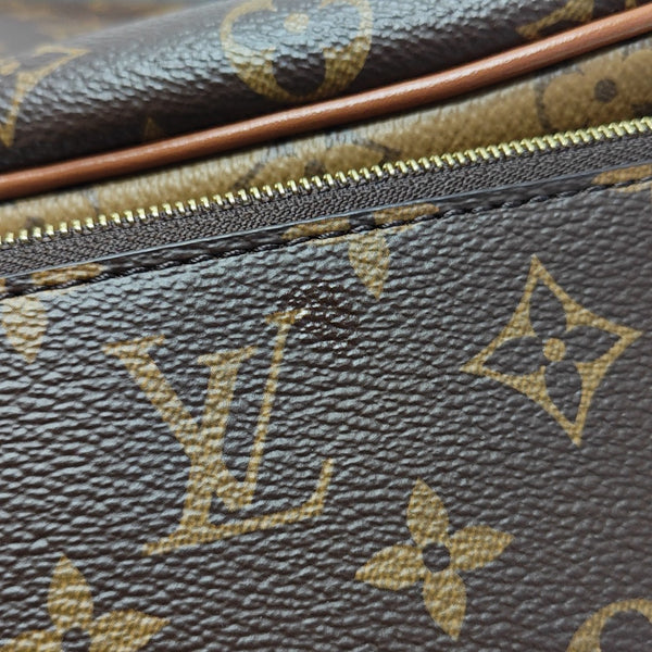 LOOP HOBO Monogram Coated Canvas Brown