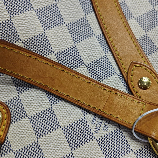 STRESA PM Damier Azur Coated Canvas White
