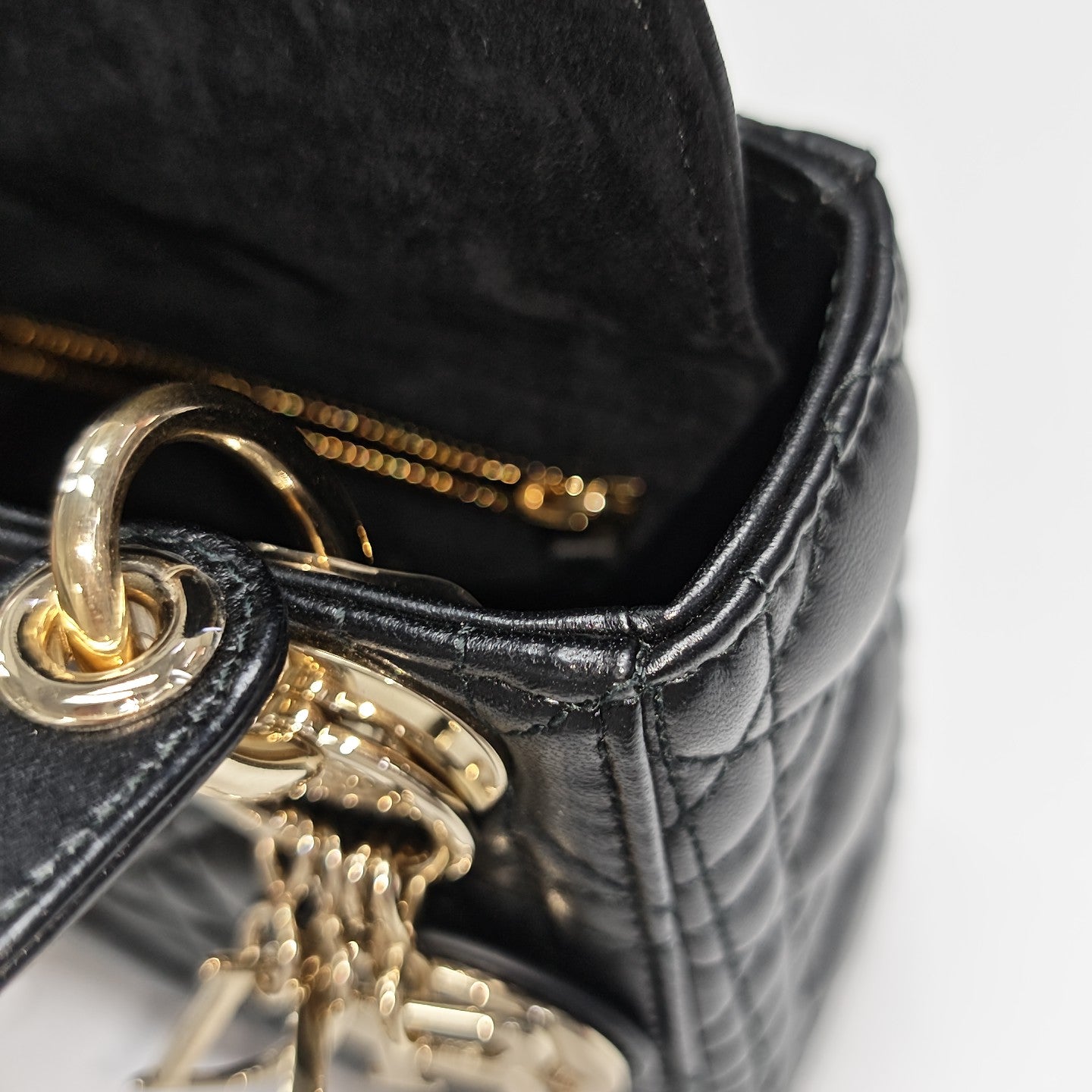 Lady Dior Mini Cannage Lambskin Black