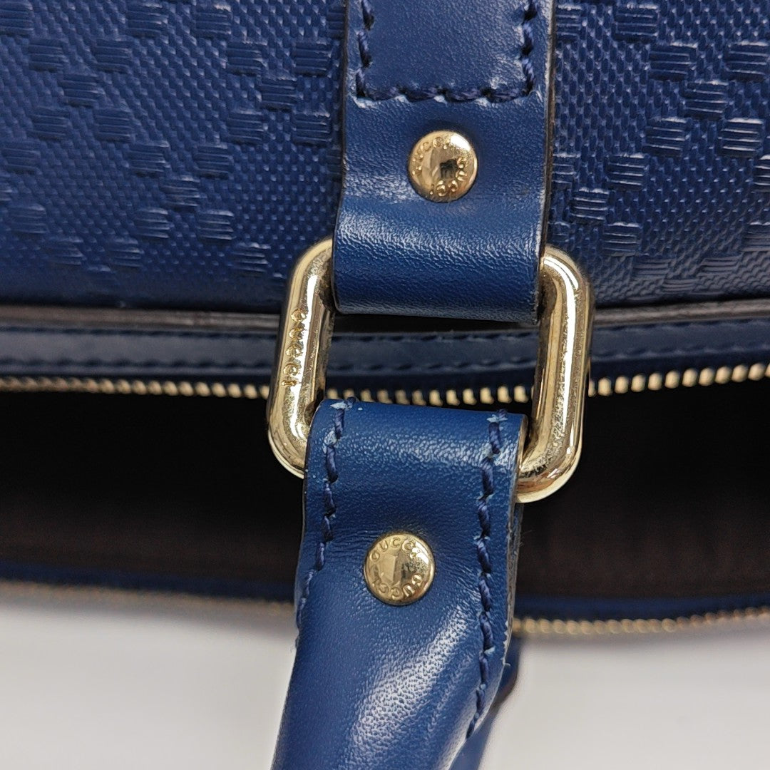 Leather Shoulder Bag Blue