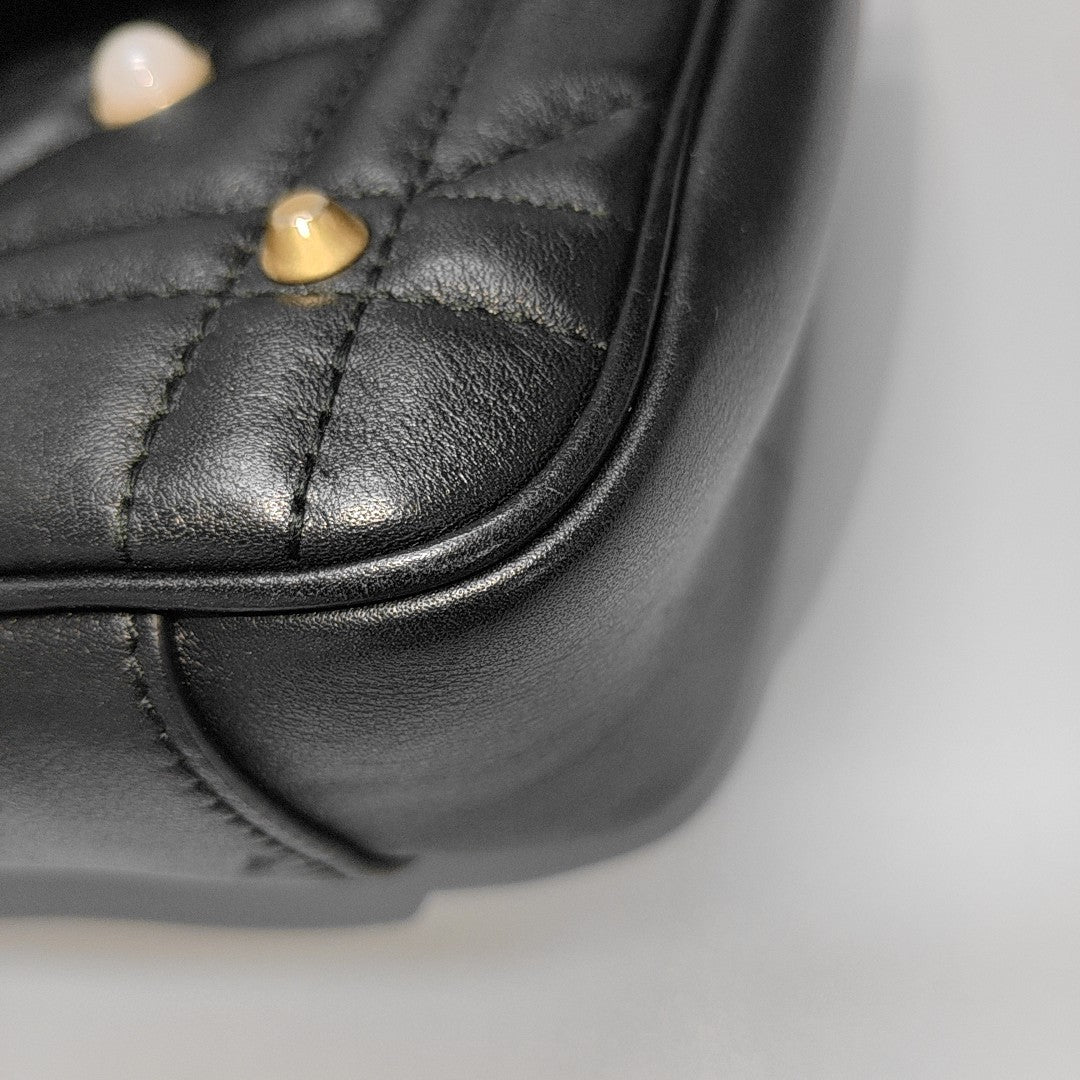 GG Marmont Medium Quilted Calfskin Black