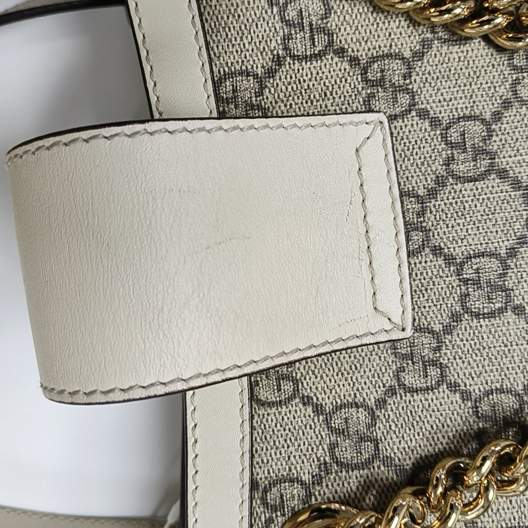 Padlock Small Monogram Coated Canvas Beige
