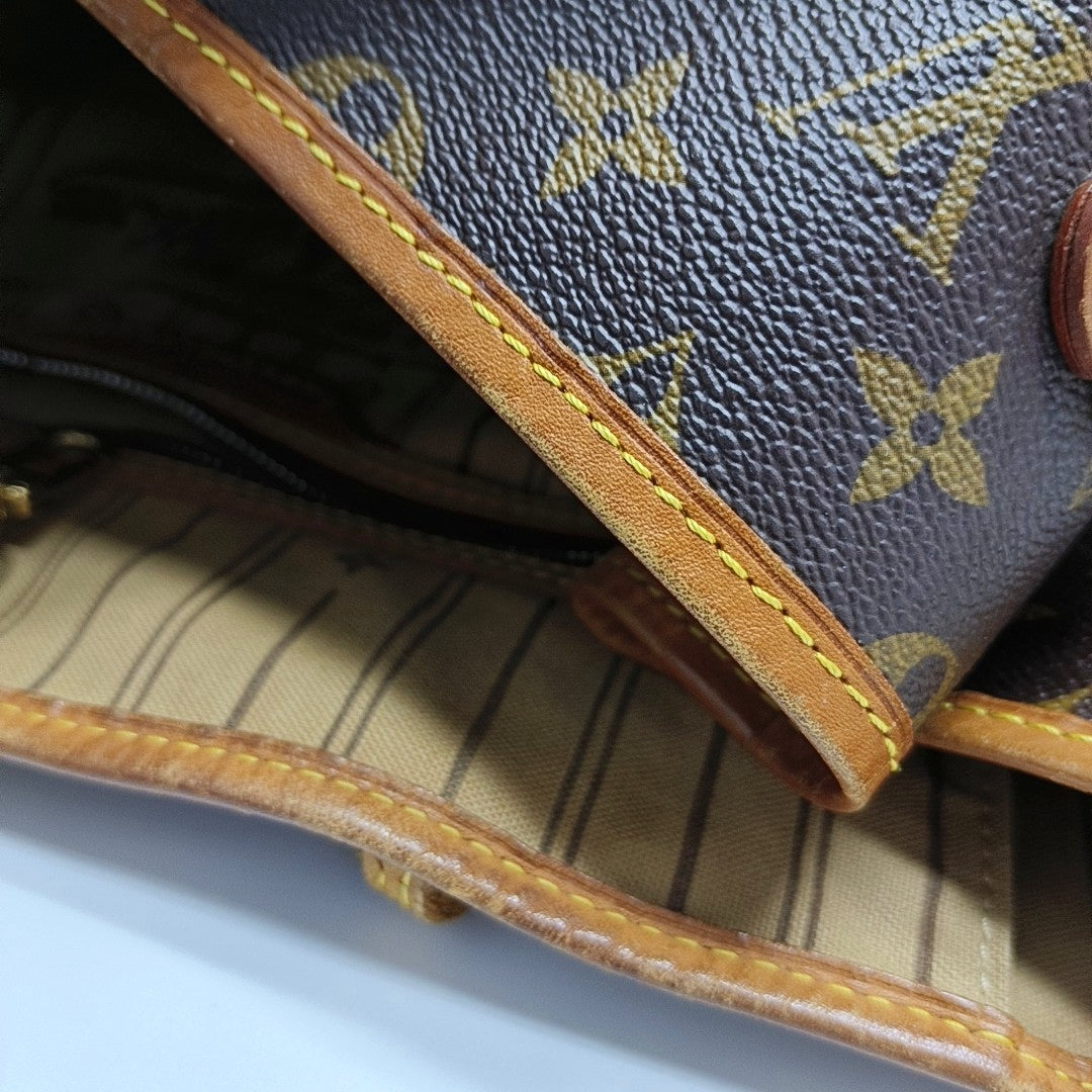 NEVERFULL GM Monogram Coated Canvas Brown
