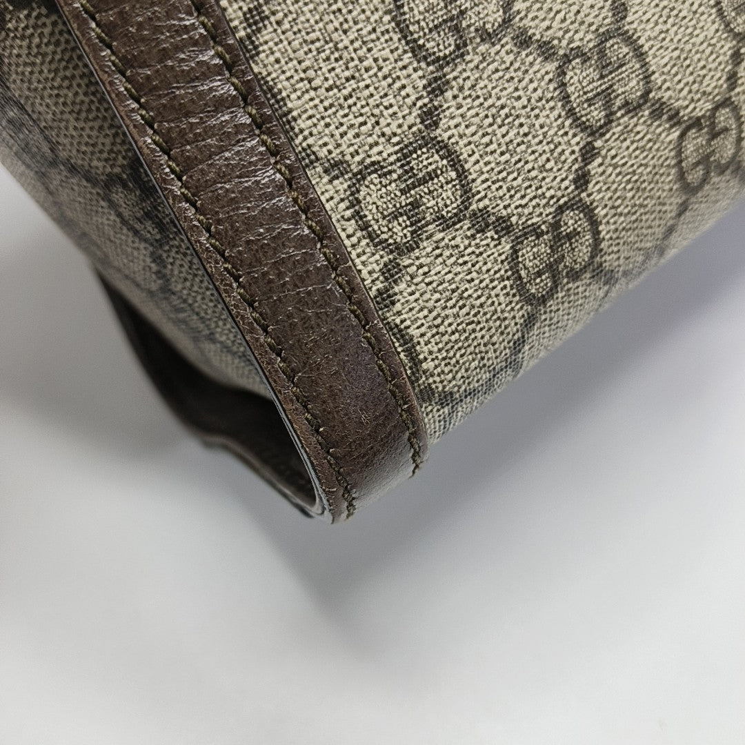Ophidia Small Monogram Coated Canvas Beige