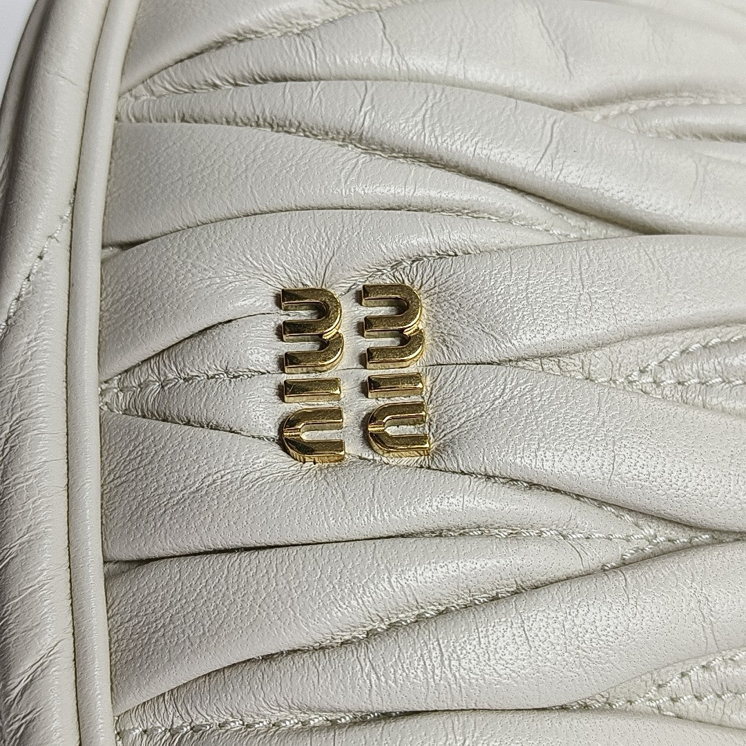 Matelassé Quilted Lambskin White