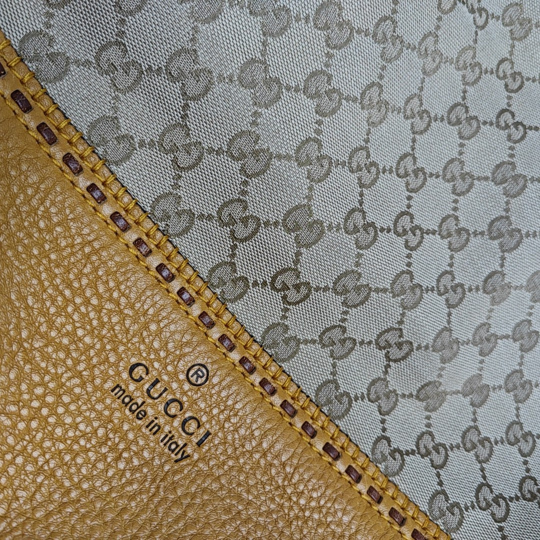 Monogram Fabric Top Handle Bag Beige