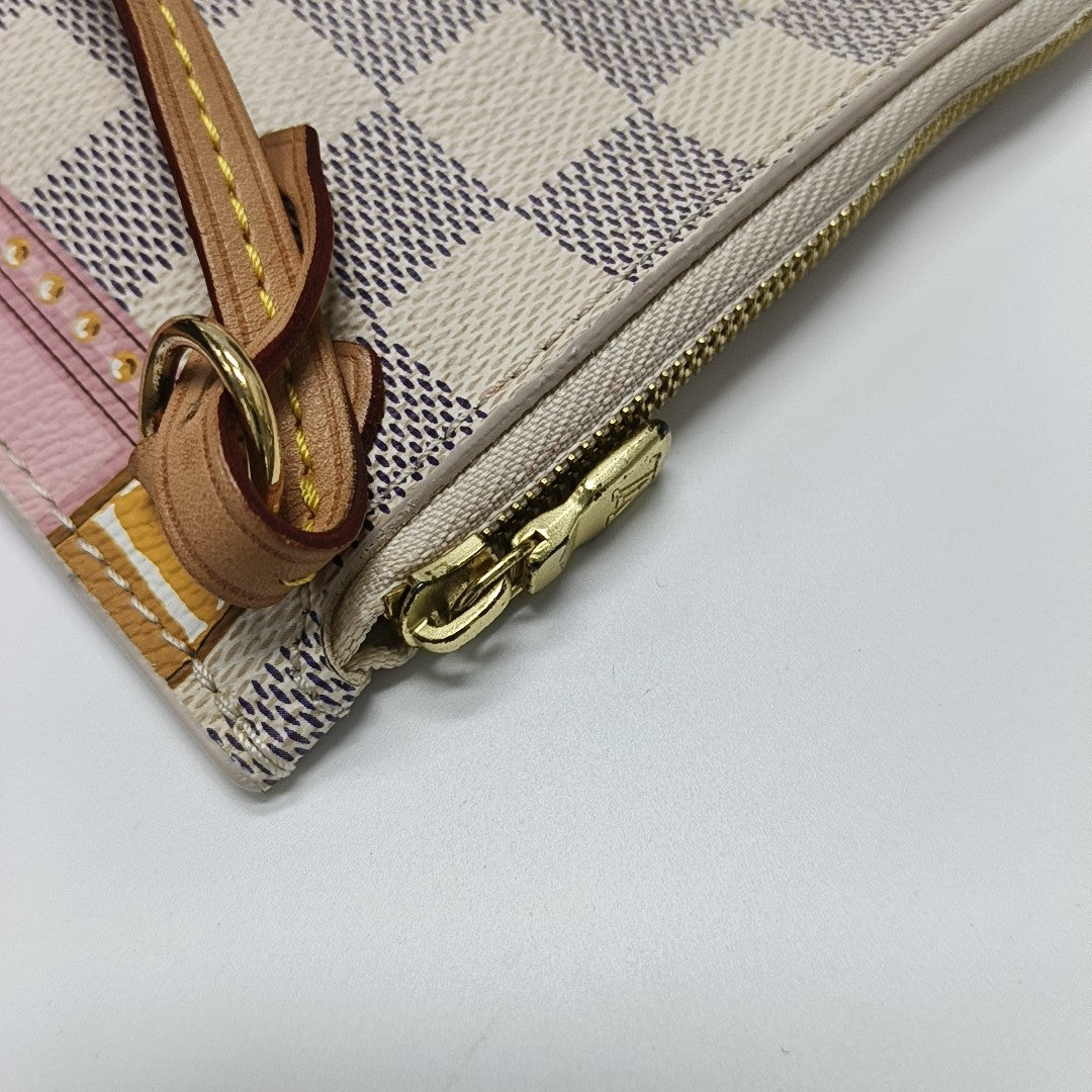 NEVERFULL MM Damier Azur Coated Canvas White
