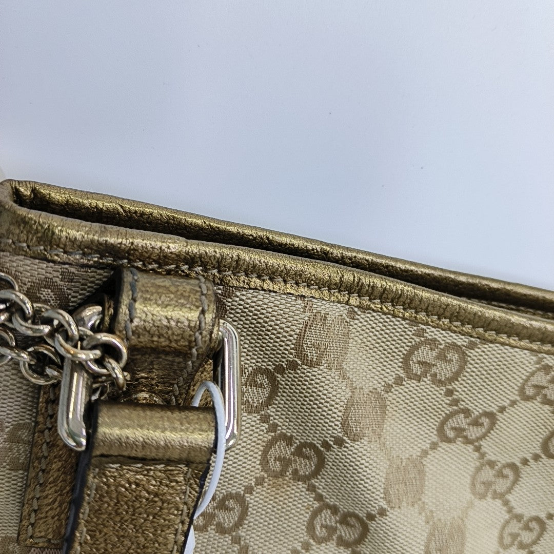 Monogram Canvas Tote Bag Beige