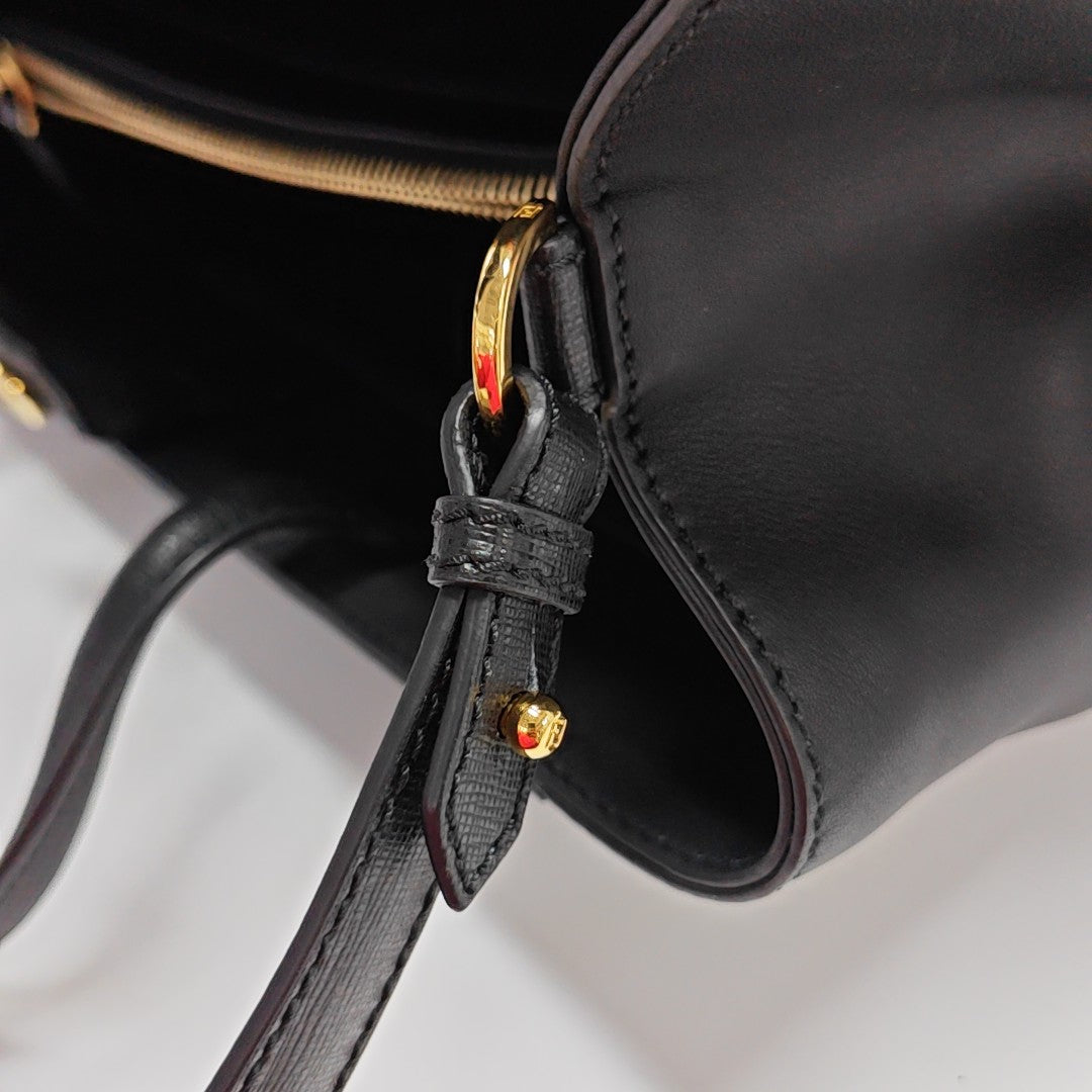 2 Jours Medium Calfskin Black