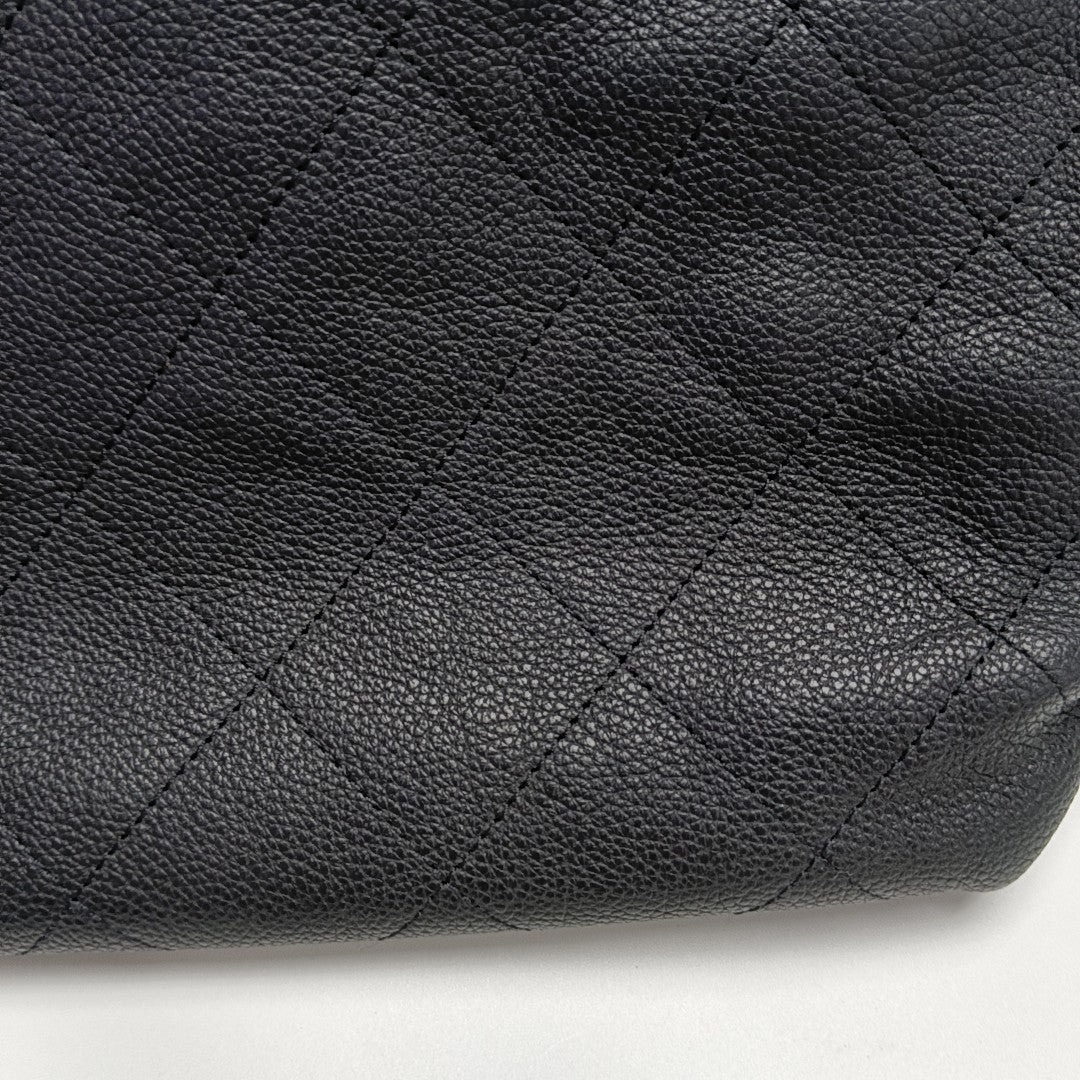 Quilted Calfskin Tote Bag Medium Black
