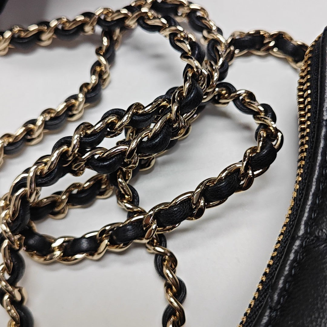Quilted Lambskin Shoulder Bag Black