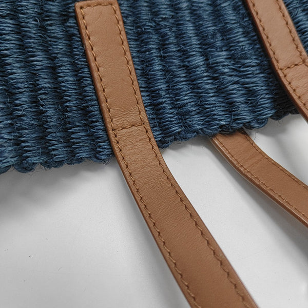 Straw Shoulder Bag Blue