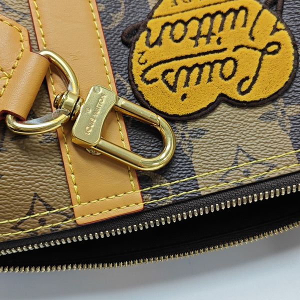 KEEPALL Monogram Coated Canvas Brown
