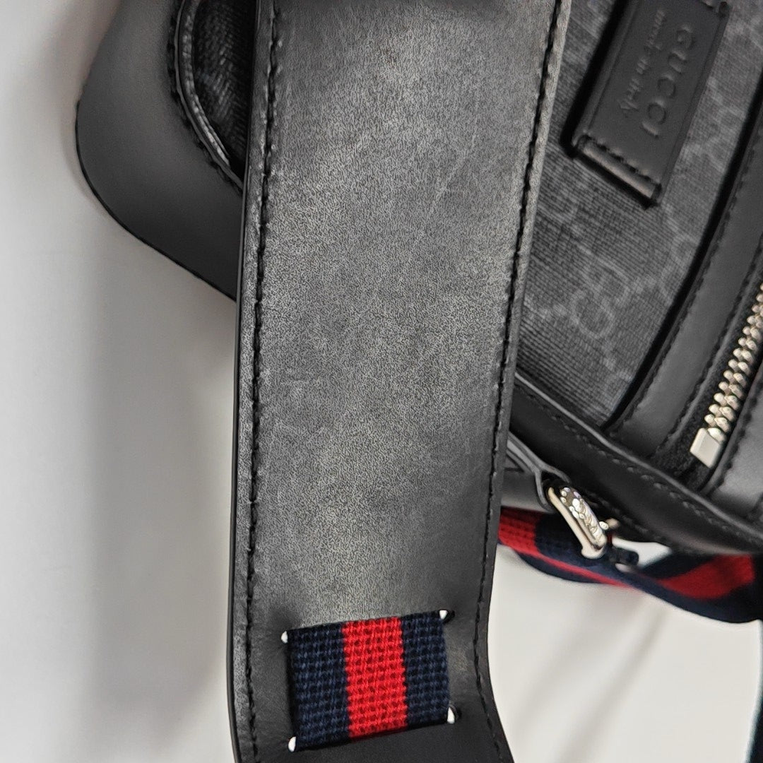 GG Supreme Small Monogram Coated Canvas Black