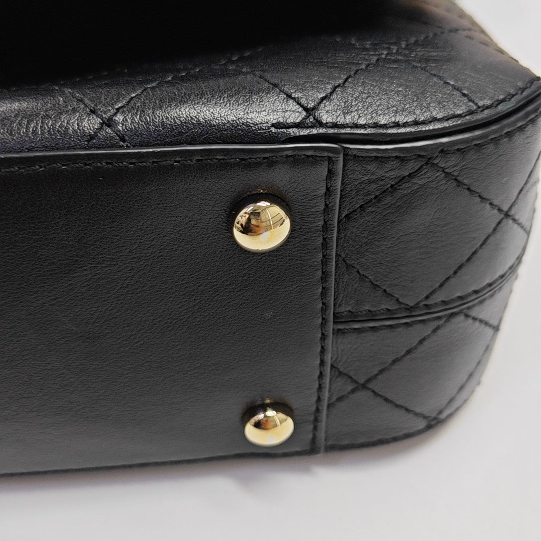 Quilted Calfskin Shoulder Bag Black