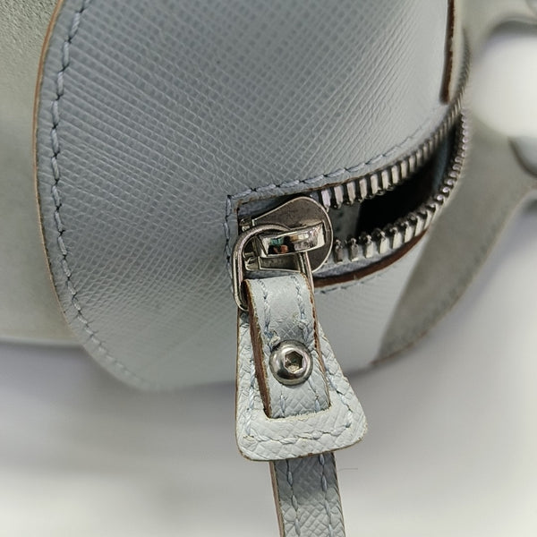 Suede Top Handle Bag Blue