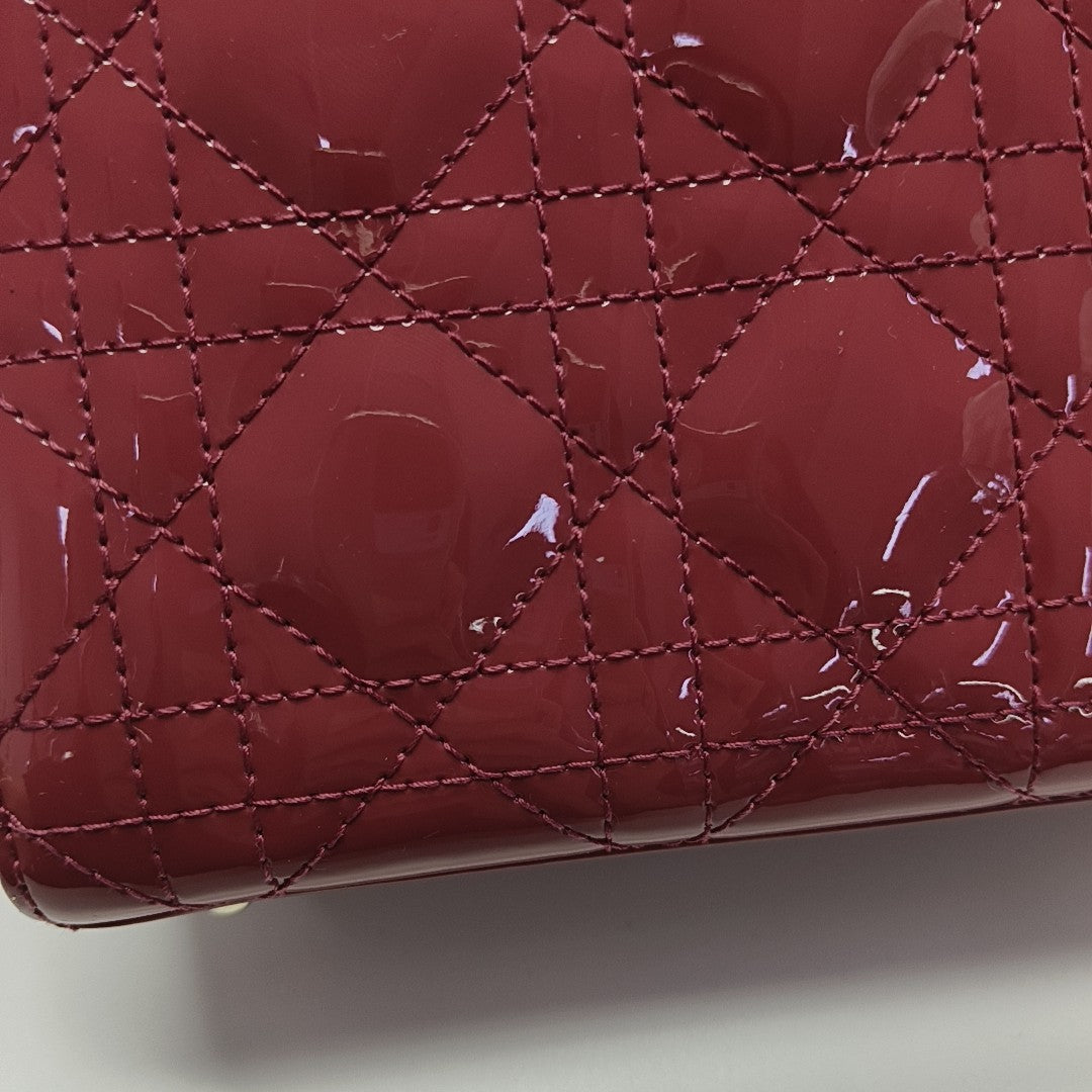 Lady Dior Mini Cannage Patent Leather Pink