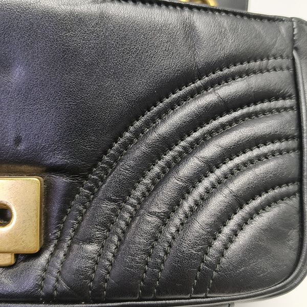 GG Marmont Small Quilted Calfskin Black