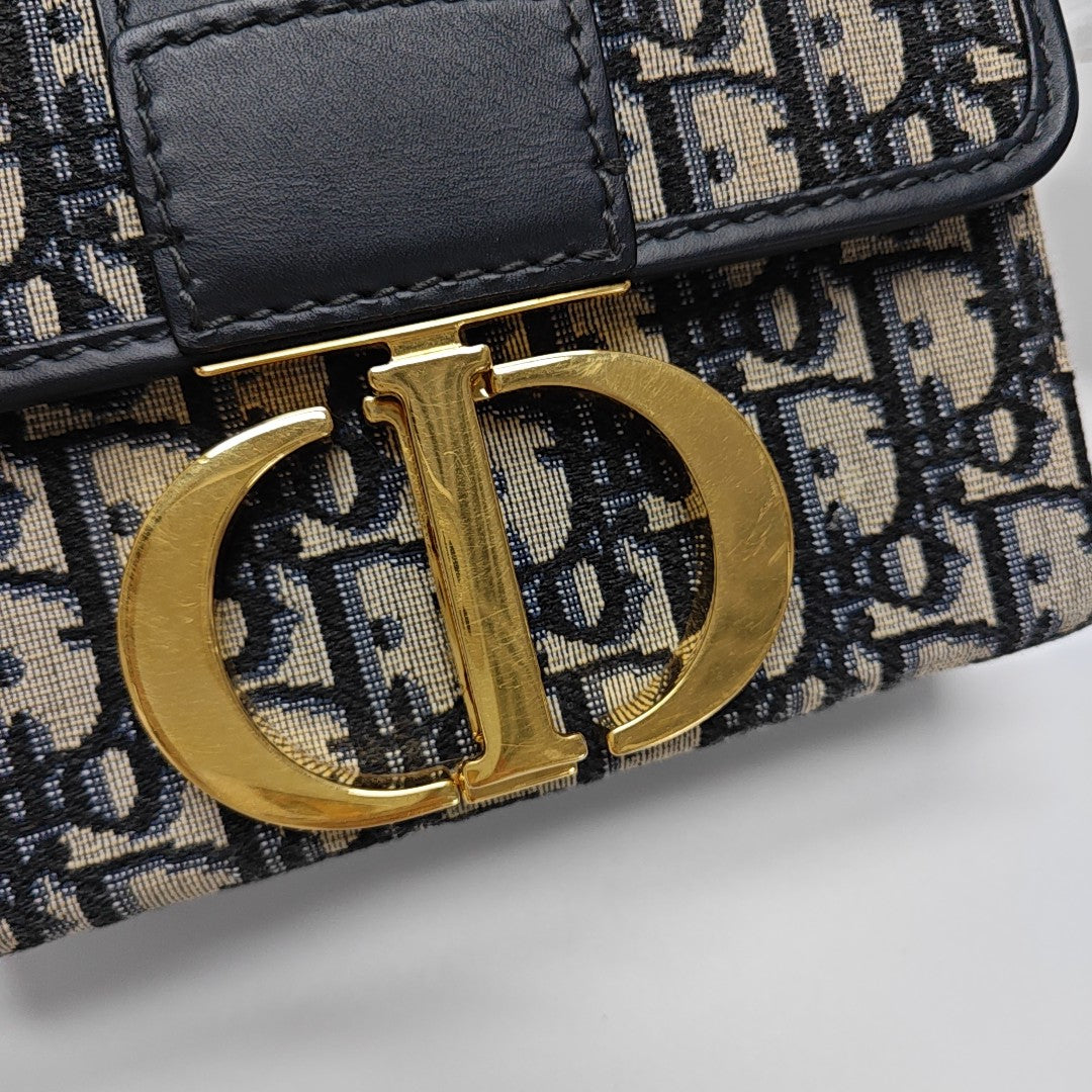 30 Montaigne Mini Oblique Canvas Blue