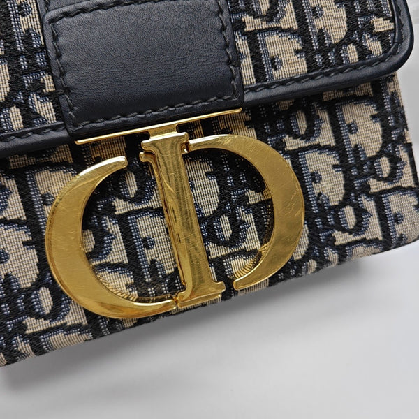 30 Montaigne Mini Oblique Canvas Blue