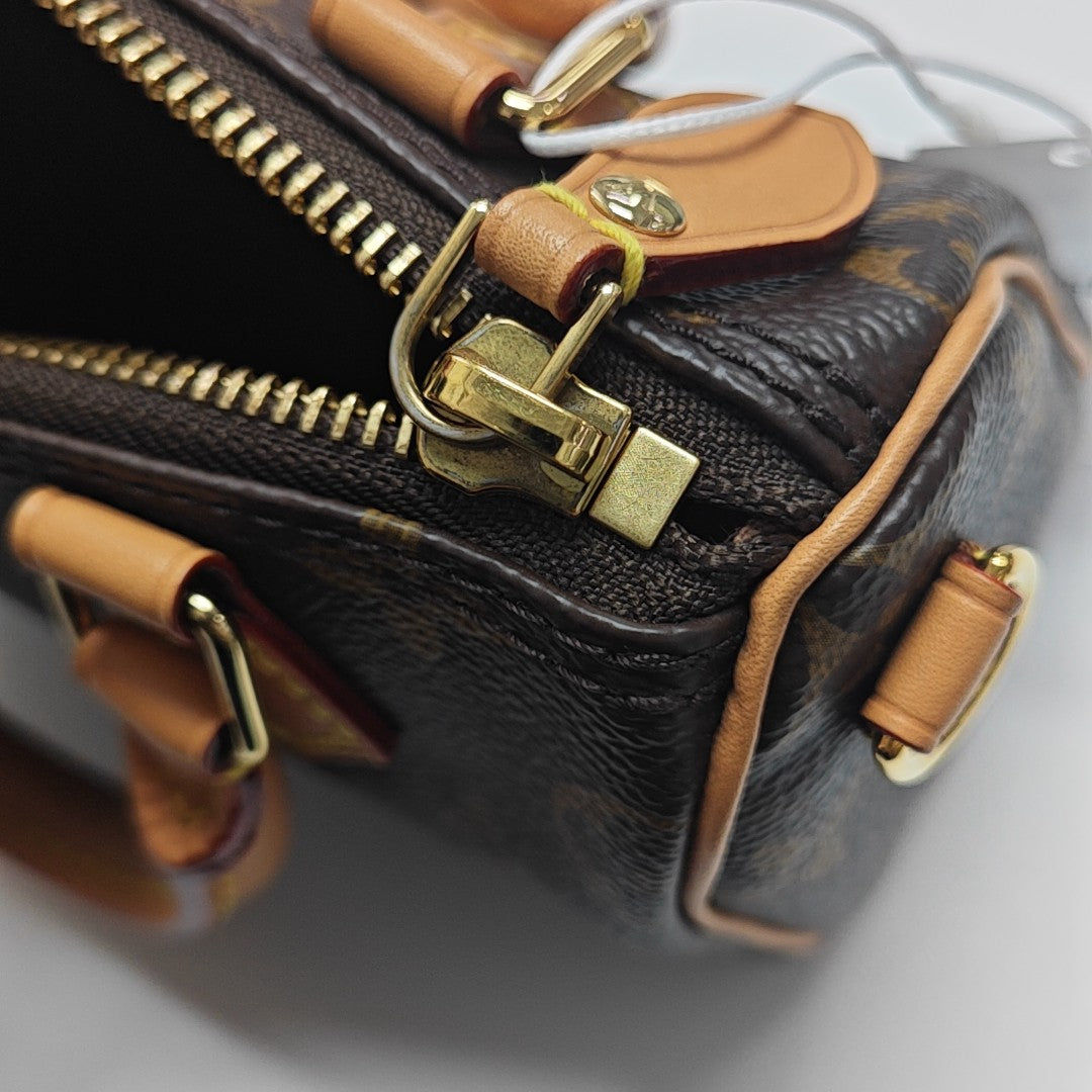 SPEEDY Nano Monogram Coated Canvas Brown