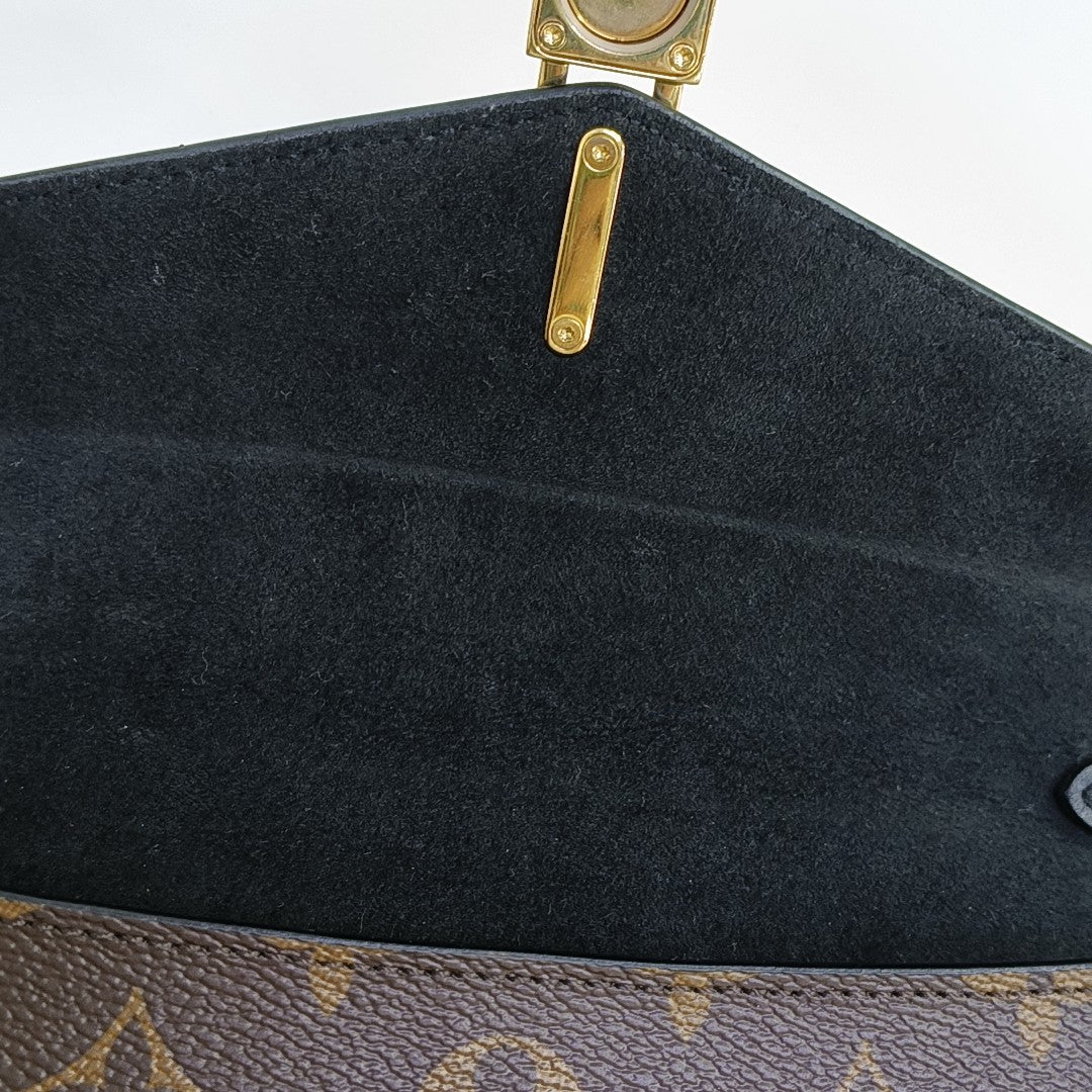 Coated Canvas Shoulder Bag Brown