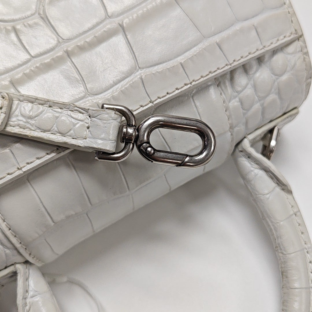 Hourglass Small Calfskin White