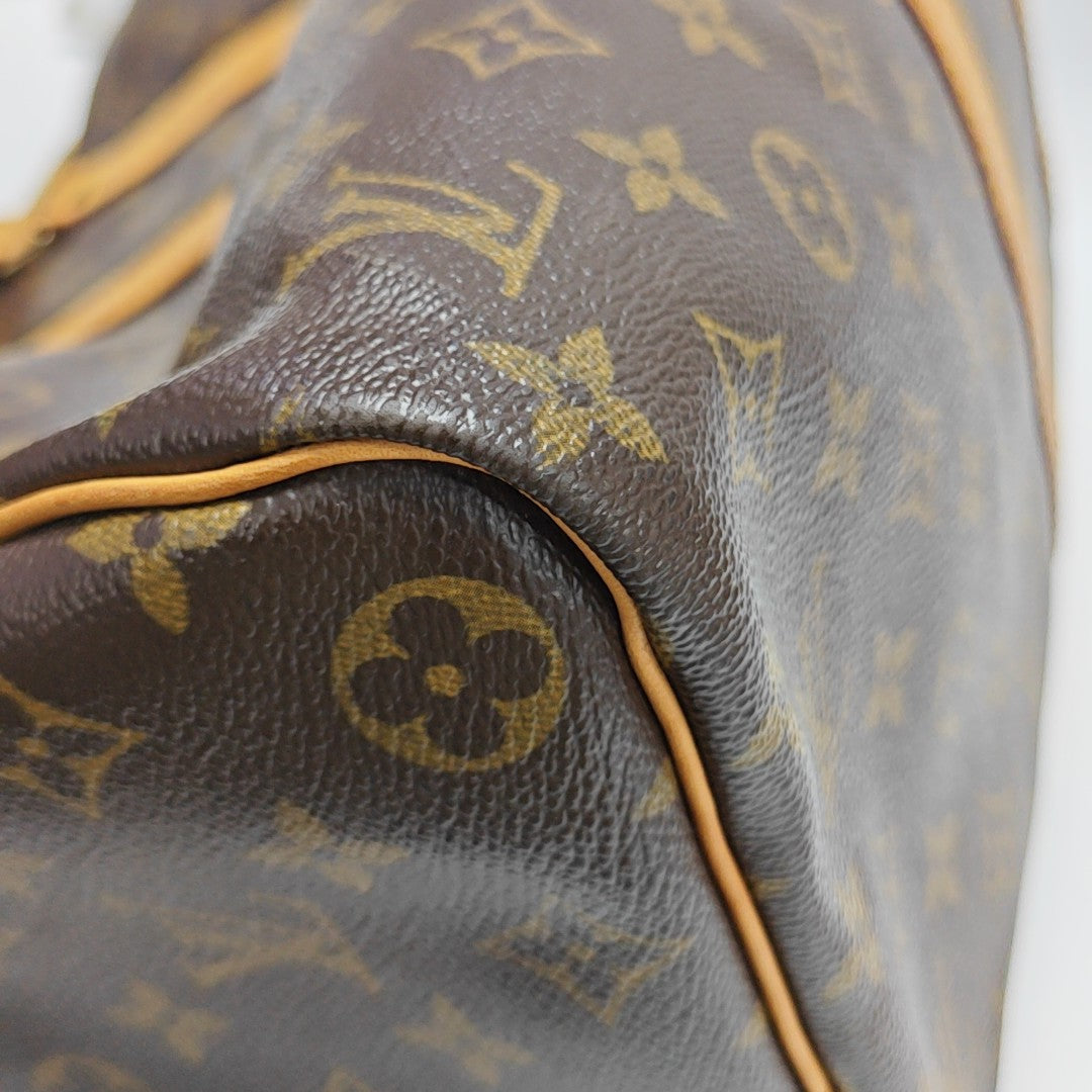 KEEPALL 45 Monogram Coated Canvas Brown