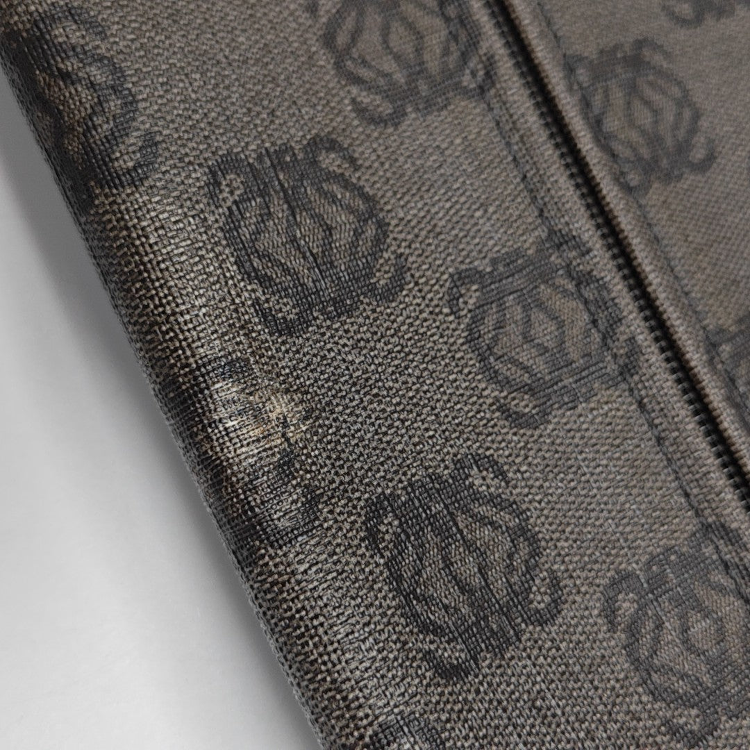Coated Canvas Shoulder Bag Brown
