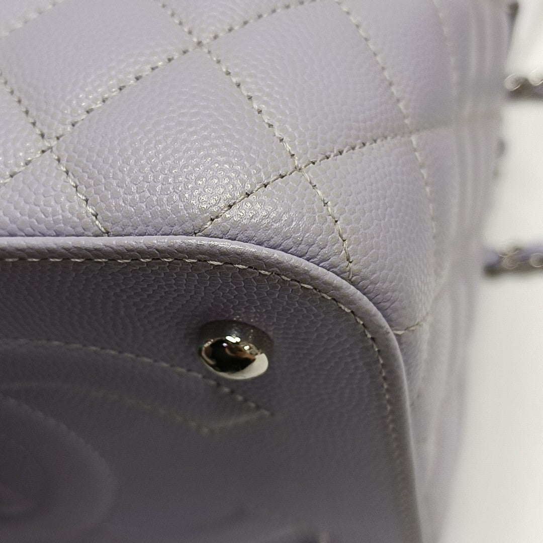 TRENDY CC Quilted Grained Calfskin Purple