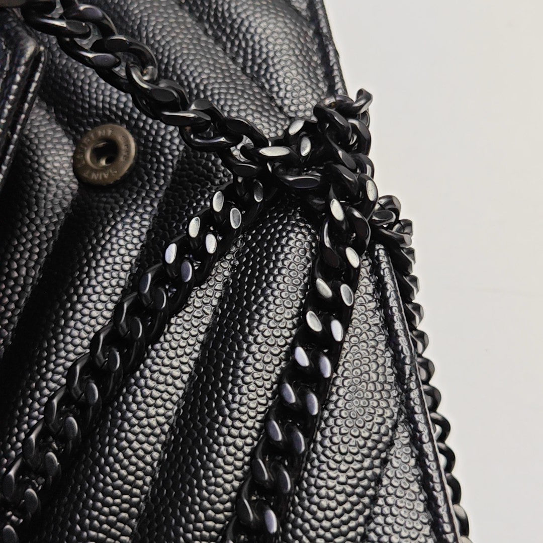 MONOGRAM WOC Chevron Calfskin Black